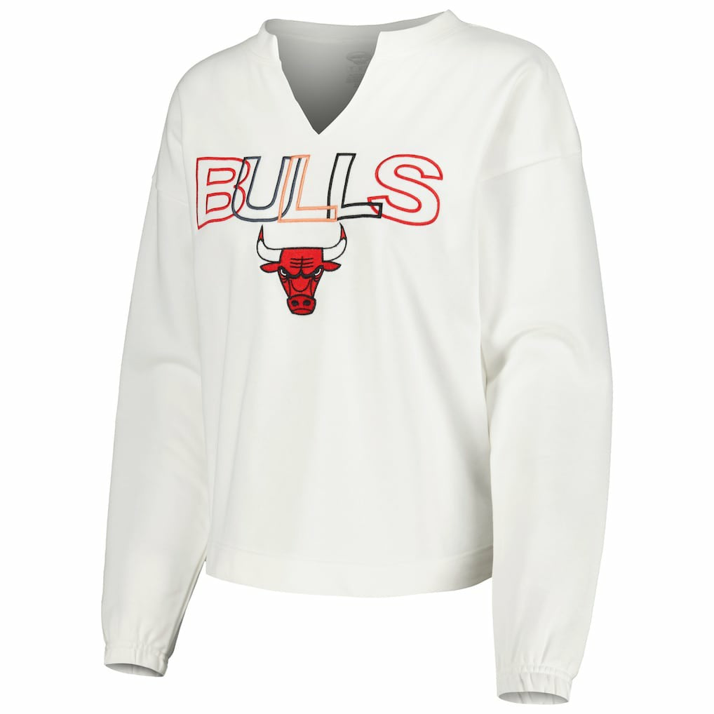 Chicago Bulls Concepts Sport Women's Sunray Notch Neck Long Sleeve Top sale Discount