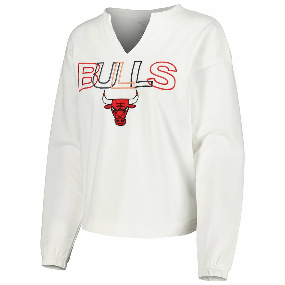 Chicago Bulls Concepts Sport Women's Sunray Notch Neck Long Sleeve Top sale Discount