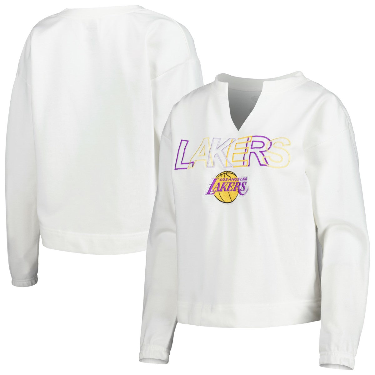 Los Angeles Lakers Concepts Sport Women's Sunray Notch Neck Long Sleeve Top Online