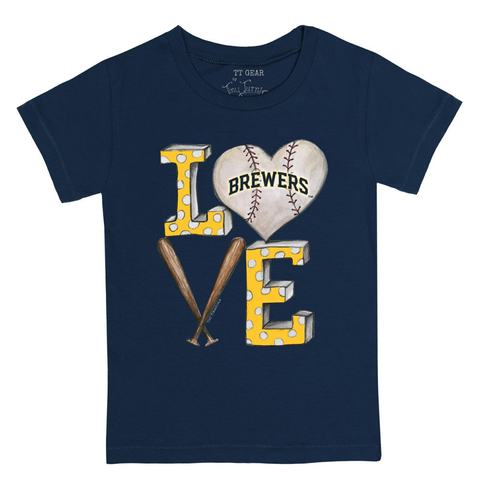 Milwaukee Brewers Tiny Turnip Youth Baseball Love T-Shirt | MLB Online