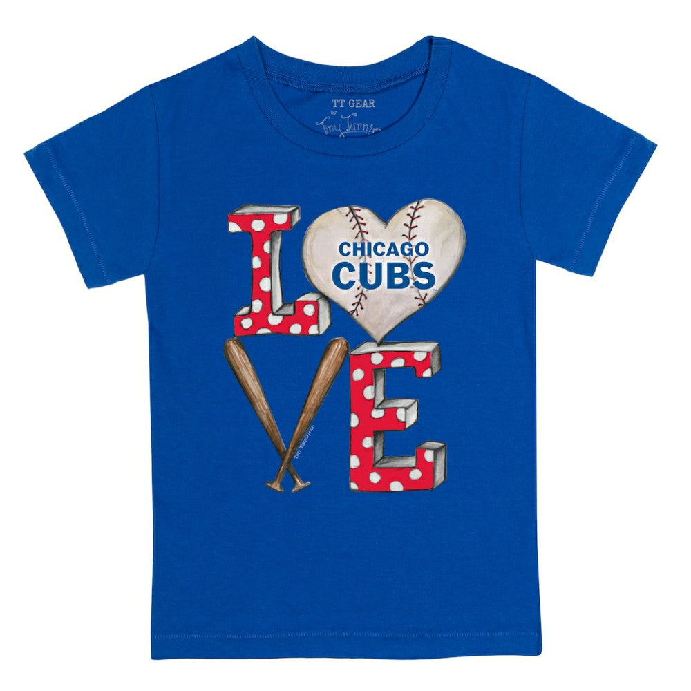 Chicago Cubs Tiny Turnip Youth Baseball Love T-Shirt | MLB On Sale