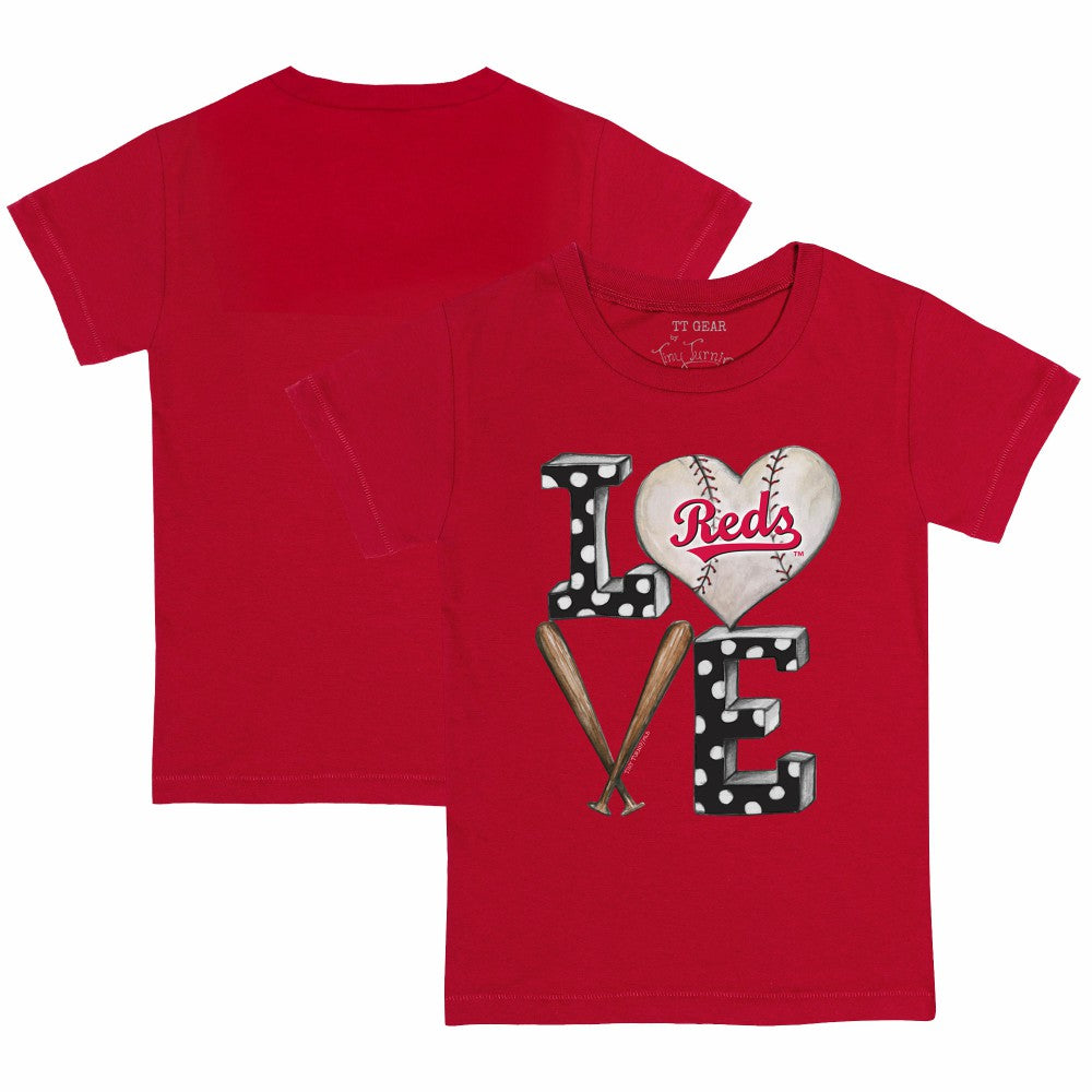 Cincinnati Reds Tiny Turnip Youth Baseball Love T-Shirt | MLB Discount