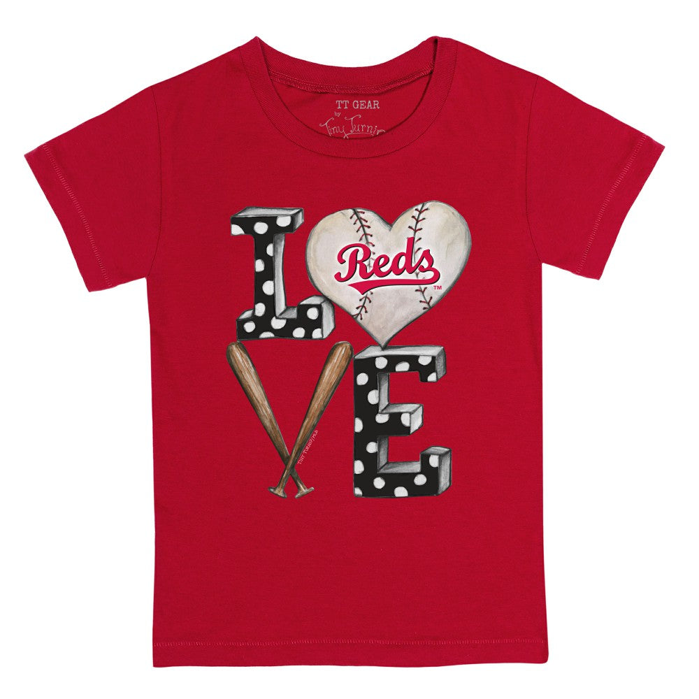 Cincinnati Reds Tiny Turnip Youth Baseball Love T-Shirt | MLB Discount