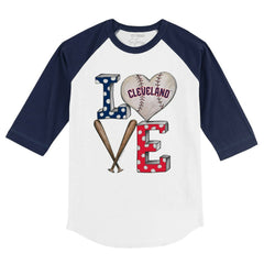 Cleveland Guardians Tiny Turnip Youth Baseball Love 3/4-Sleeve Raglan T-Shirt | MLB Sale