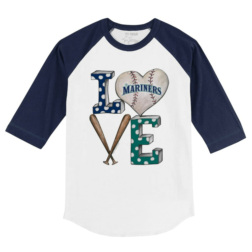 Seattle Mariners Tiny Turnip Youth Baseball Love 3/4-Sleeve Raglan T-Shirt | MLB Near me