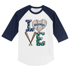 Seattle Mariners Tiny Turnip Youth Baseball Love 3/4-Sleeve Raglan T-Shirt | MLB Near me