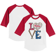 Philadelphia Phillies Tiny Turnip Youth Baseball Love 3/4-Sleeve Raglan T-Shirt | MLB Near me