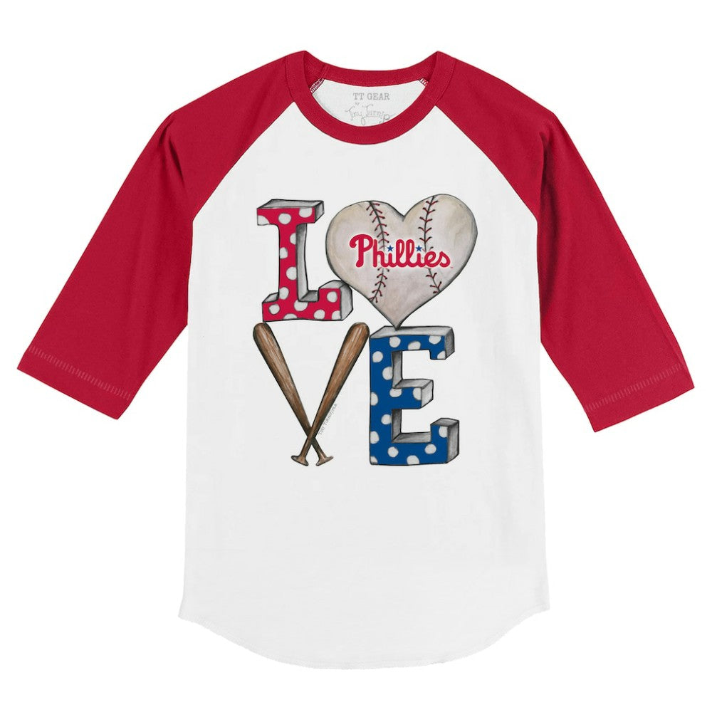 Philadelphia Phillies Tiny Turnip Youth Baseball Love 3/4-Sleeve Raglan T-Shirt | MLB Near me
