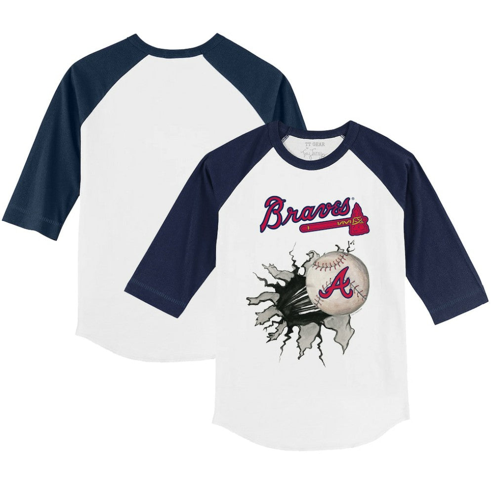 Atlanta Braves Tiny Turnip Youth Baseball Tear 3/4-Sleeve Raglan T-Shirt | MLB Sale