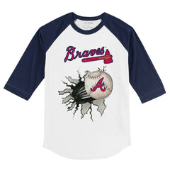 Atlanta Braves Tiny Turnip Youth Baseball Tear 3/4-Sleeve Raglan T-Shirt | MLB Sale