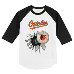 Baltimore Orioles Tiny Turnip Youth Baseball Tear 3/4-Sleeve Raglan T-Shirt | MLB Discount