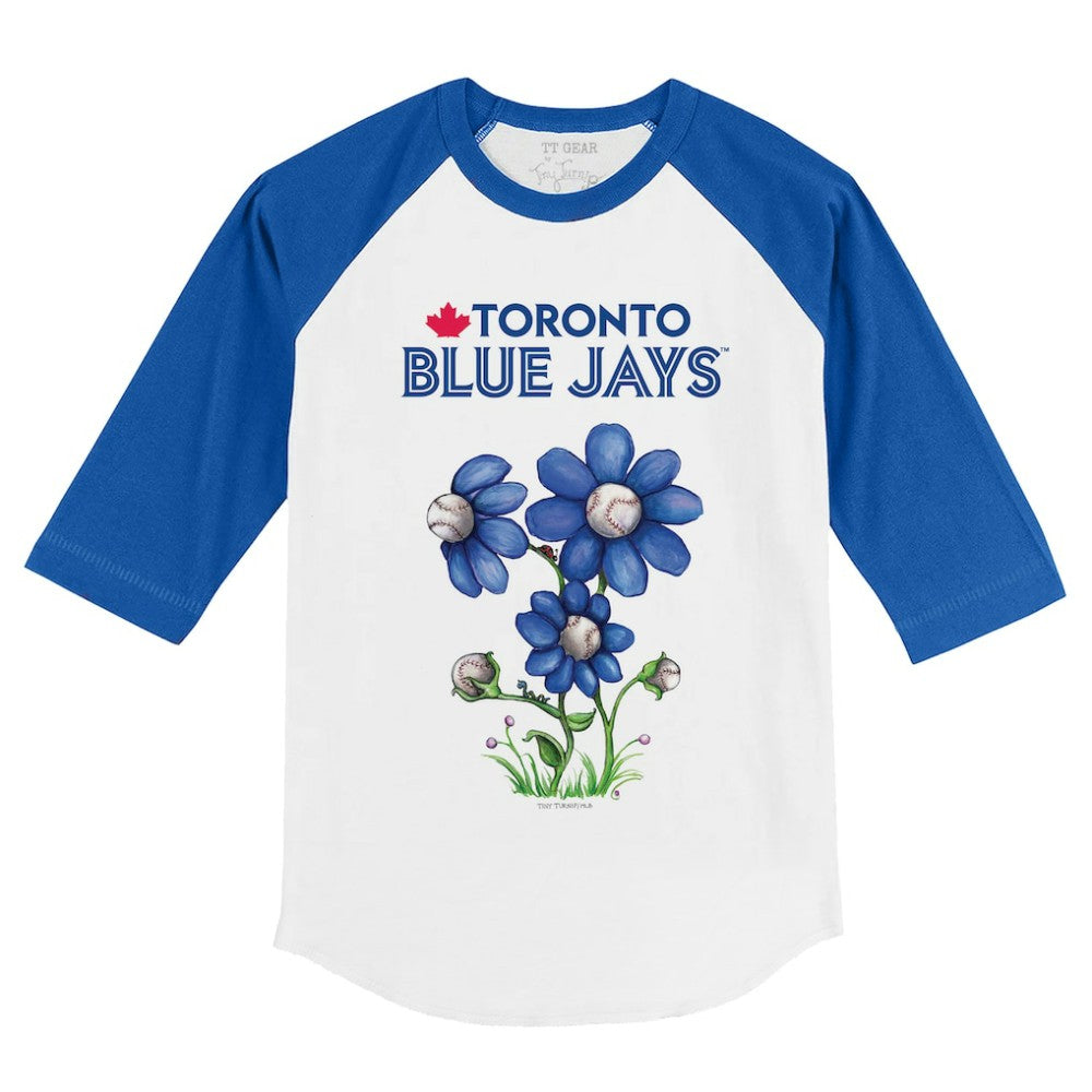 Toronto Blue Jays Tiny Turnip Youth Blooming Baseballs 3/4-Sleeve Raglan T-Shirt | MLB New