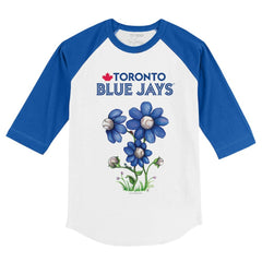 Toronto Blue Jays Tiny Turnip Youth Blooming Baseballs 3/4-Sleeve Raglan T-Shirt | MLB New