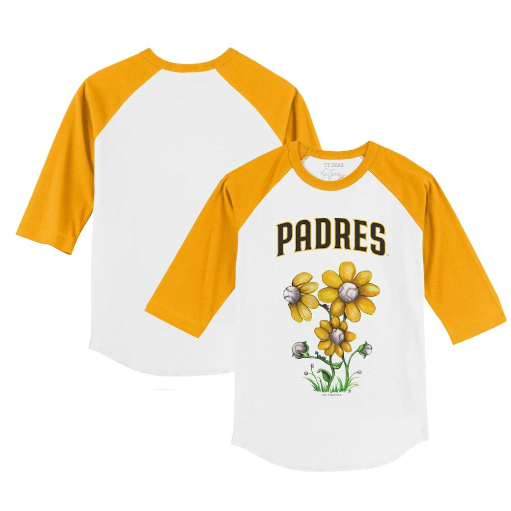 San Diego Padres Tiny Turnip Youth Blooming Baseballs 3/4-Sleeve Raglan T-Shirt | MLB Sale