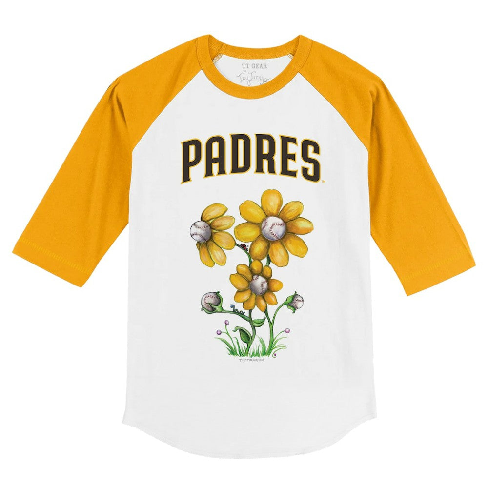 San Diego Padres Tiny Turnip Youth Blooming Baseballs 3/4-Sleeve Raglan T-Shirt | MLB Sale