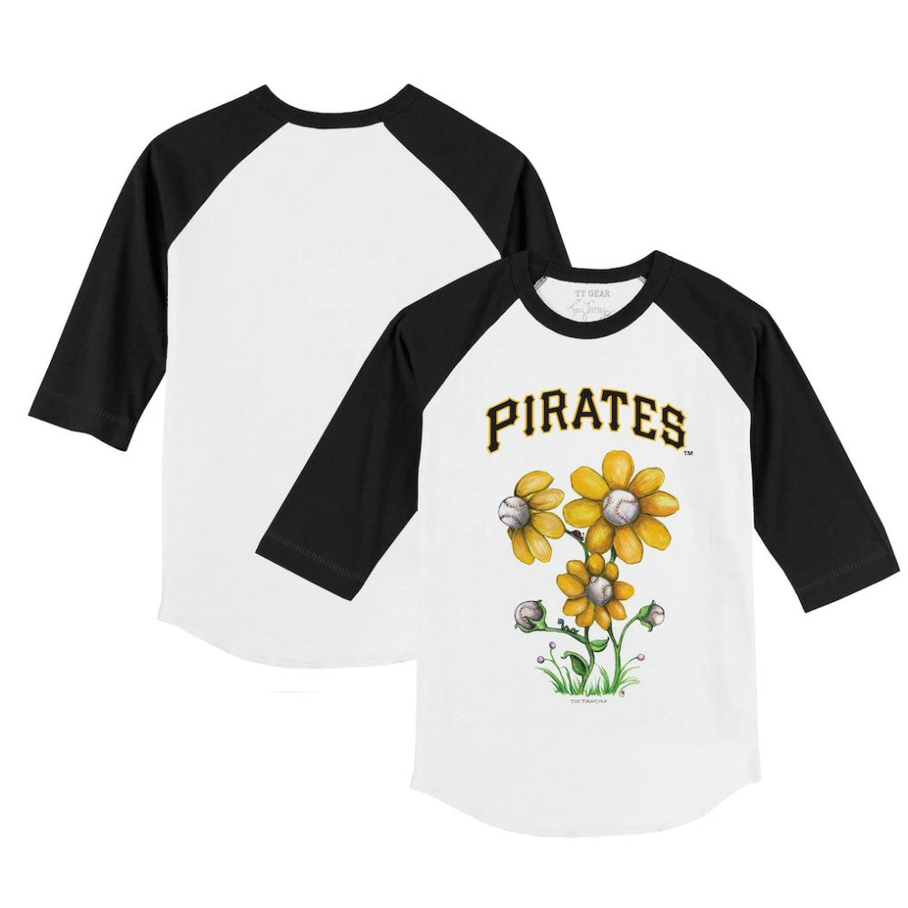 Pittsburgh Pirates Tiny Turnip Youth Blooming Baseballs 3/4-Sleeve Raglan T-Shirt | MLB New