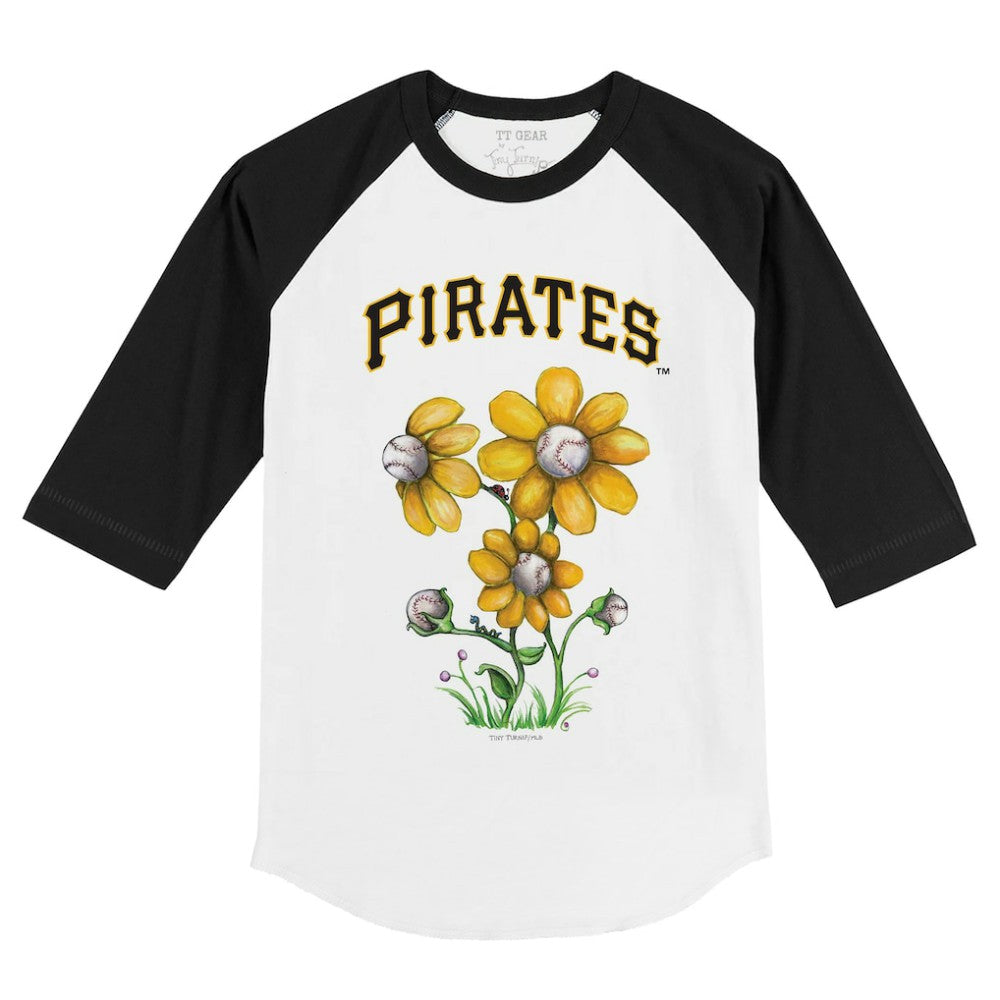 Pittsburgh Pirates Tiny Turnip Youth Blooming Baseballs 3/4-Sleeve Raglan T-Shirt | MLB New