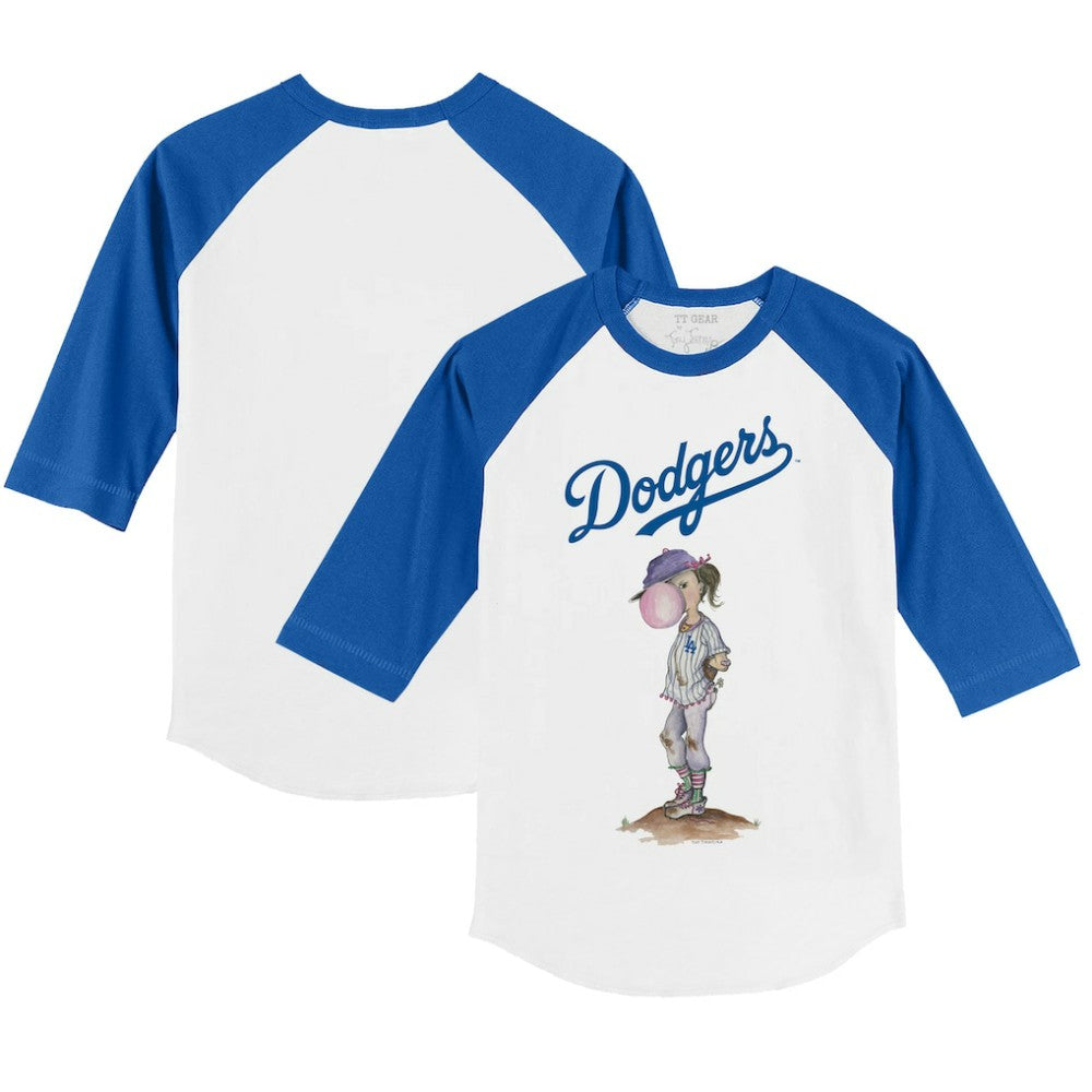 Los Angeles Dodgers Tiny Turnip Youth Bubbles 3/4-Sleeve Raglan T-Shirt | MLB For sale