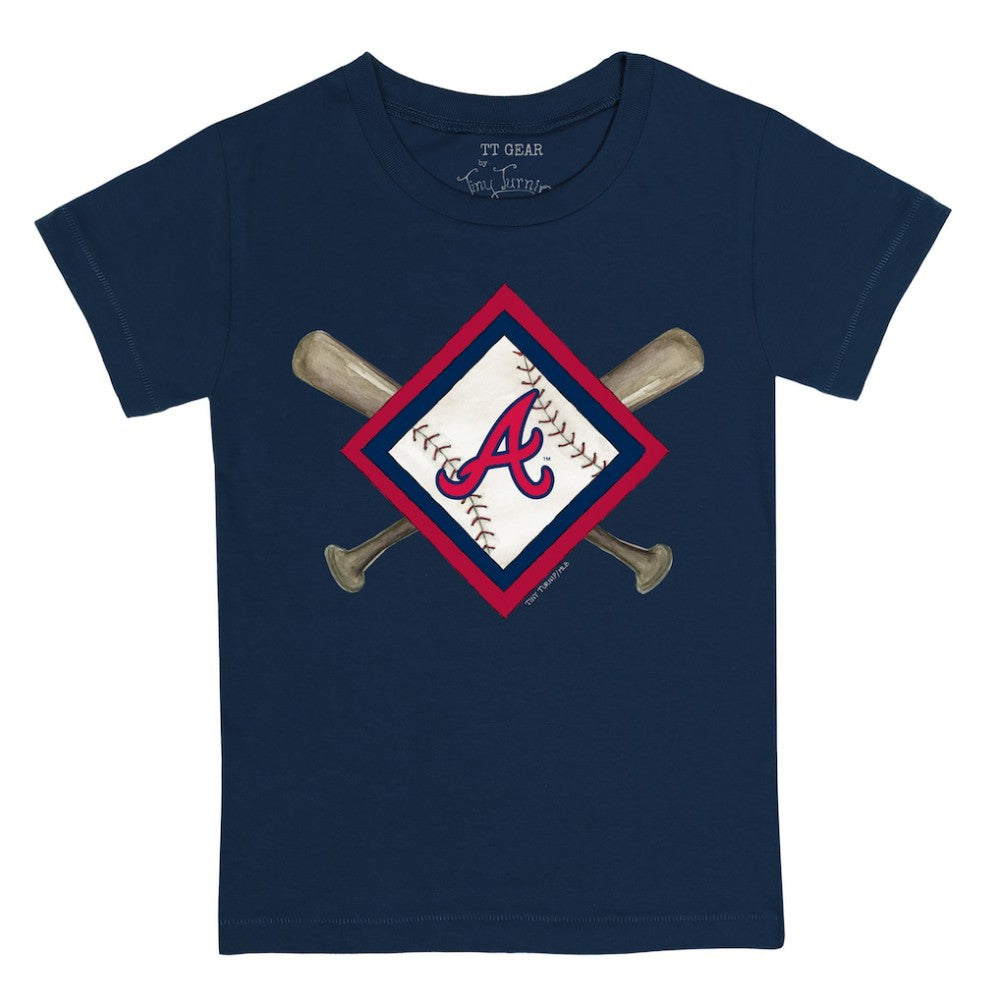 Atlanta Braves Tiny Turnip Youth Diamond Cross Bats T-Shirt | MLB Shop