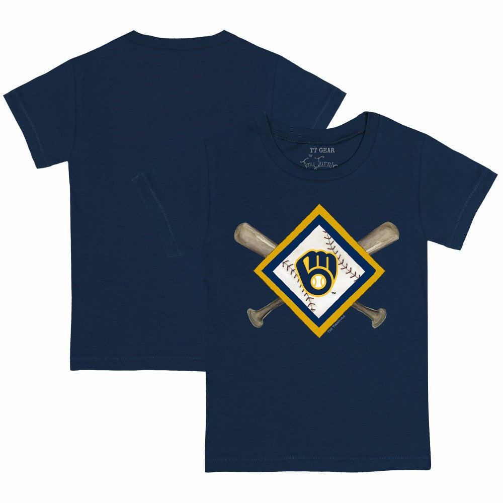 Milwaukee Brewers Tiny Turnip Youth Diamond Cross Bats T-Shirt | MLB Discount