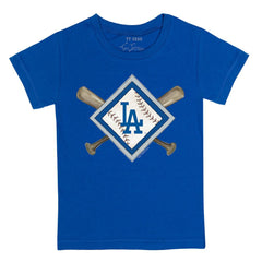 Los Angeles Dodgers Tiny Turnip Youth Diamond Cross Bats T-Shirt | MLB For sale