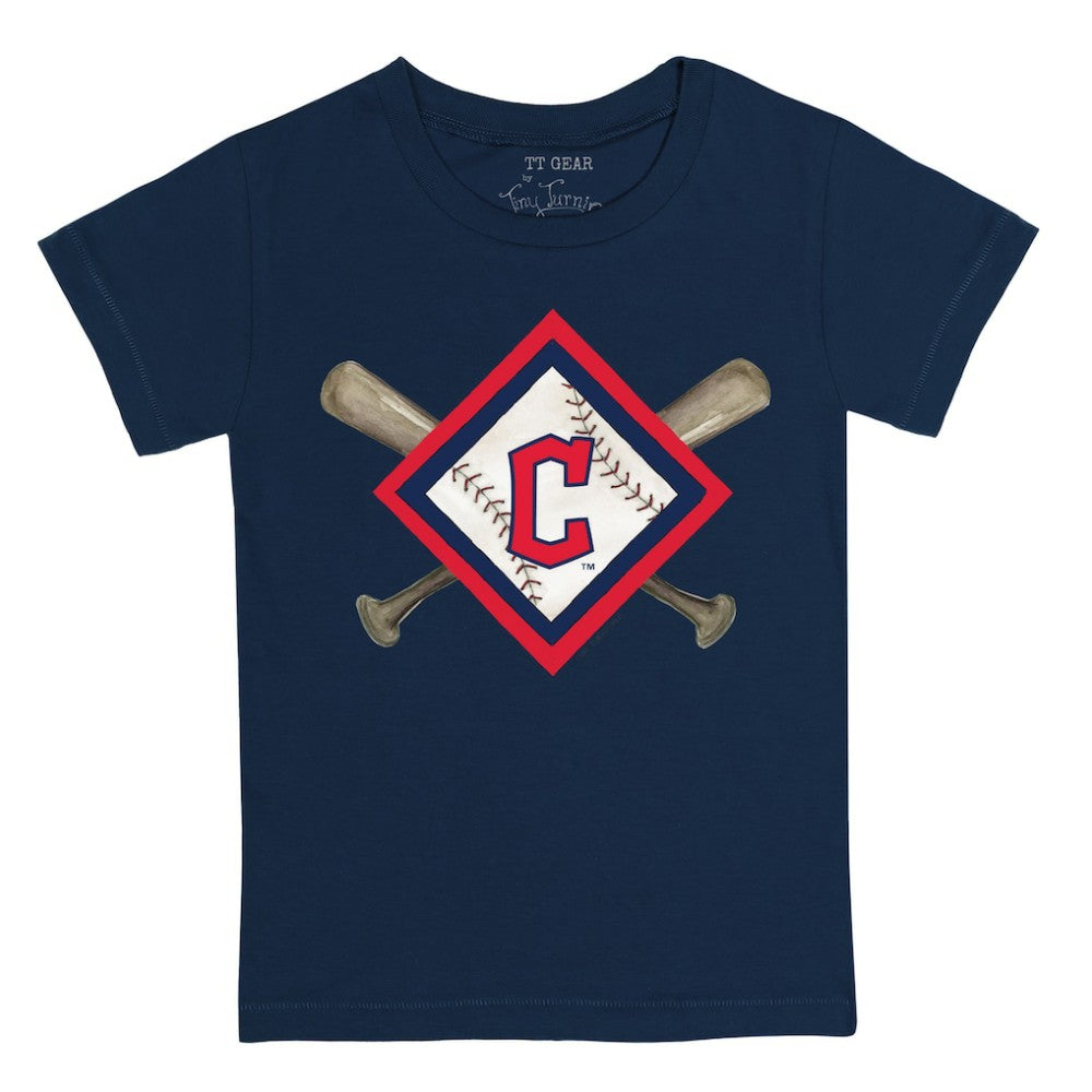Cleveland Guardians Tiny Turnip Youth Diamond Cross Bats T-Shirt | MLB Sale
