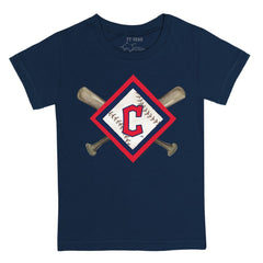 Cleveland Guardians Tiny Turnip Youth Diamond Cross Bats T-Shirt | MLB Sale