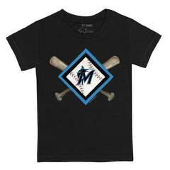 Miami Marlins Tiny Turnip Youth Diamond Cross Bats T-Shirt | MLB Near me