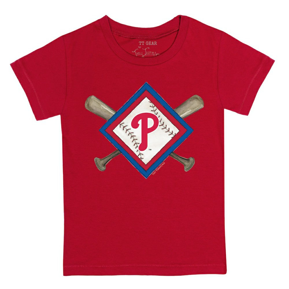 Philadelphia Phillies Tiny Turnip Youth Diamond Cross Bats T-Shirt | MLB Discount