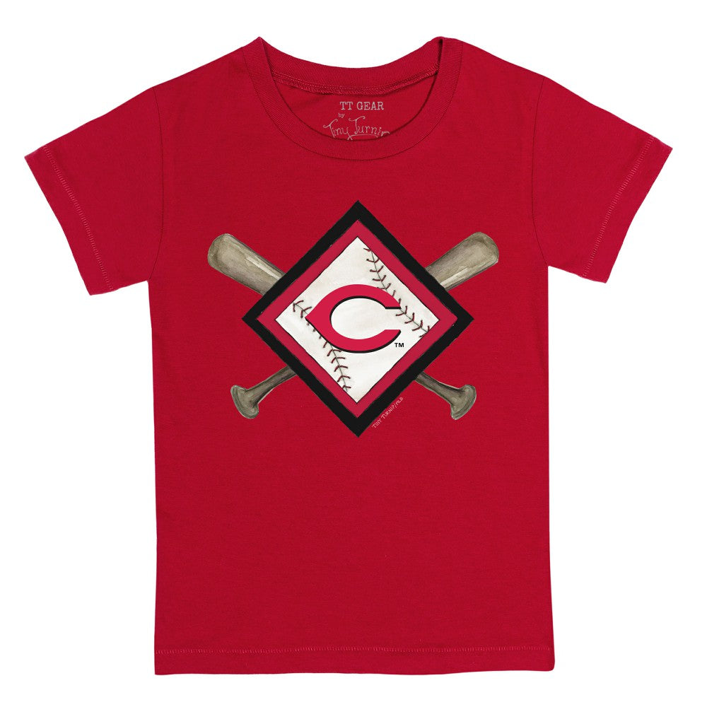 Cincinnati Reds Tiny Turnip Youth Diamond Cross Bats T-Shirt | MLB Shop