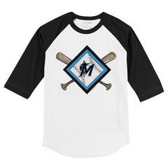 Miami Marlins Tiny Turnip Youth Diamond Cross Bats 3/4-Sleeve Raglan T-Shirt | MLB Near me