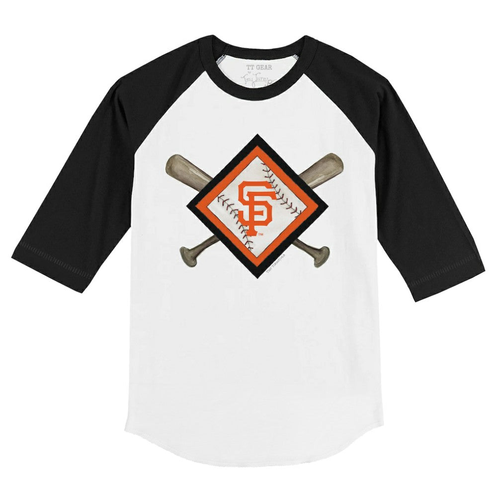 San Francisco Giants Tiny Turnip Youth Diamond Cross Bats 3/4-Sleeve Raglan T-Shirt | MLB New
