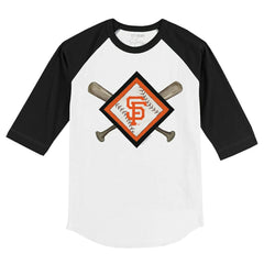 San Francisco Giants Tiny Turnip Youth Diamond Cross Bats 3/4-Sleeve Raglan T-Shirt | MLB New