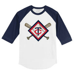 Minnesota Twins Tiny Turnip Youth Diamond Cross Bats 3/4-Sleeve Raglan T-Shirt | MLB Outlet