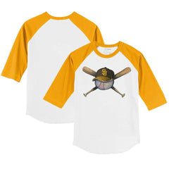 San Diego Padres Tiny Turnip Youth Hat Crossbats 3/4-Sleeve Raglan T-Shirt | MLB For sale
