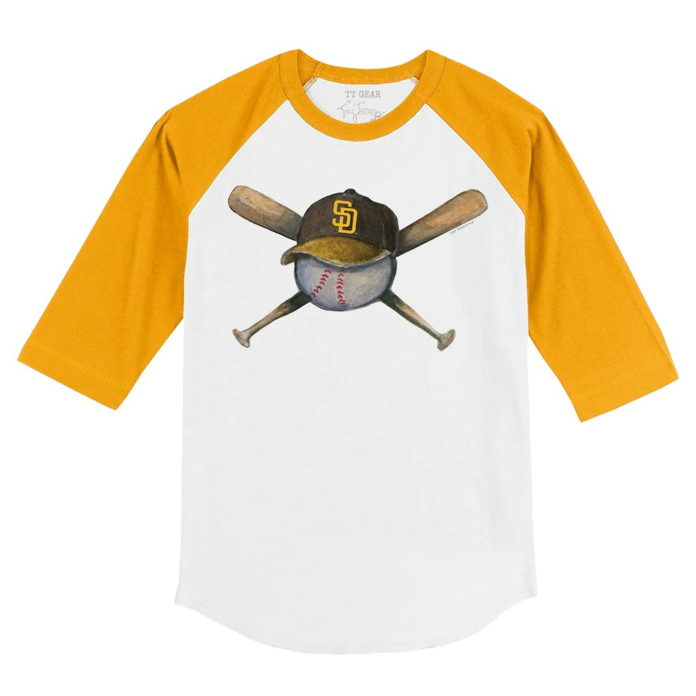 San Diego Padres Tiny Turnip Youth Hat Crossbats 3/4-Sleeve Raglan T-Shirt | MLB For sale