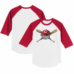 Cincinnati Reds Tiny Turnip Youth Hat Crossbats 3/4-Sleeve Raglan T-Shirt | MLB US