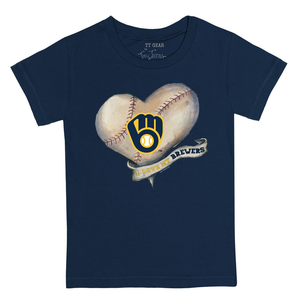 Milwaukee Brewers Tiny Turnip Youth Heart Banner T-Shirt | MLB Near me