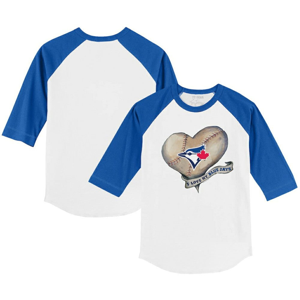 Toronto Blue Jays Tiny Turnip Youth Heart Banner 3/4-Sleeve Raglan T-Shirt | MLB Online
