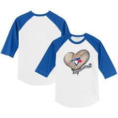 Toronto Blue Jays Tiny Turnip Youth Heart Banner 3/4-Sleeve Raglan T-Shirt | MLB Online
