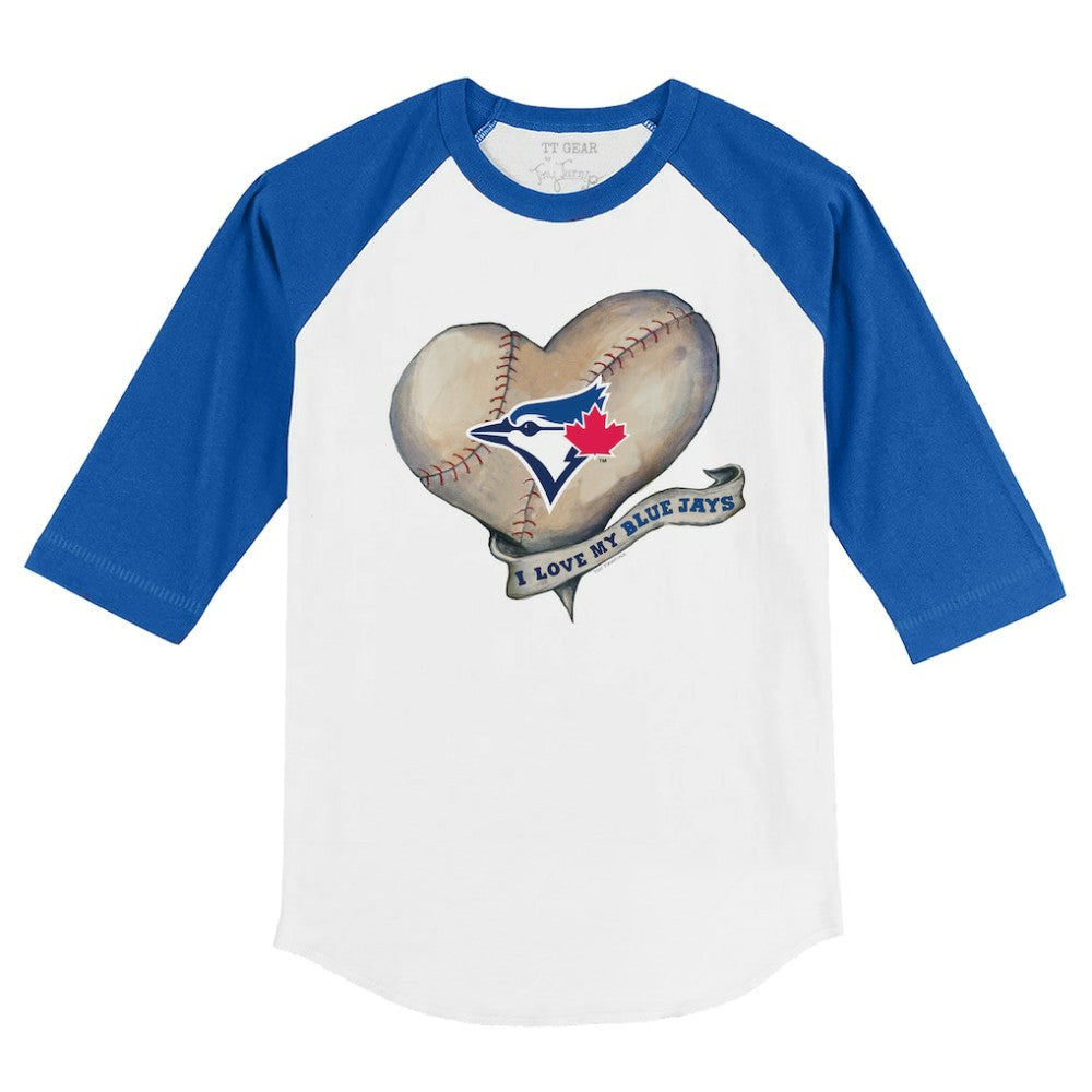 Toronto Blue Jays Tiny Turnip Youth Heart Banner 3/4-Sleeve Raglan T-Shirt | MLB Online