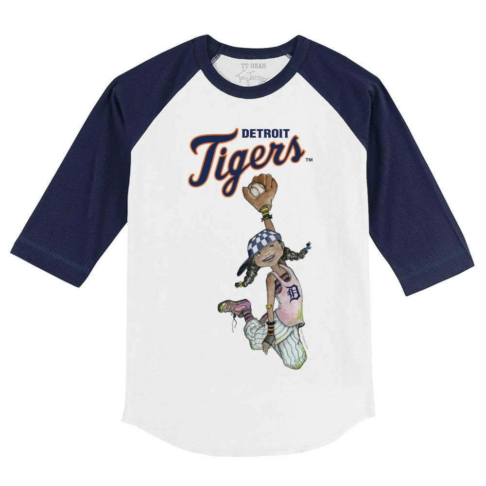 Detroit Tigers Tiny Turnip Youth Jada 3/4-Sleeve Raglan T-Shirt | MLB New