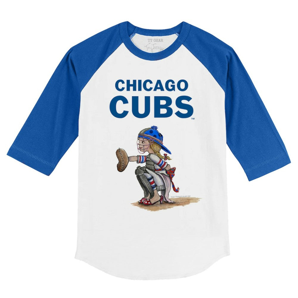 Chicago Cubs Tiny Turnip Youth Kate 3/4-Sleeve Raglan T-Shirt | MLB New