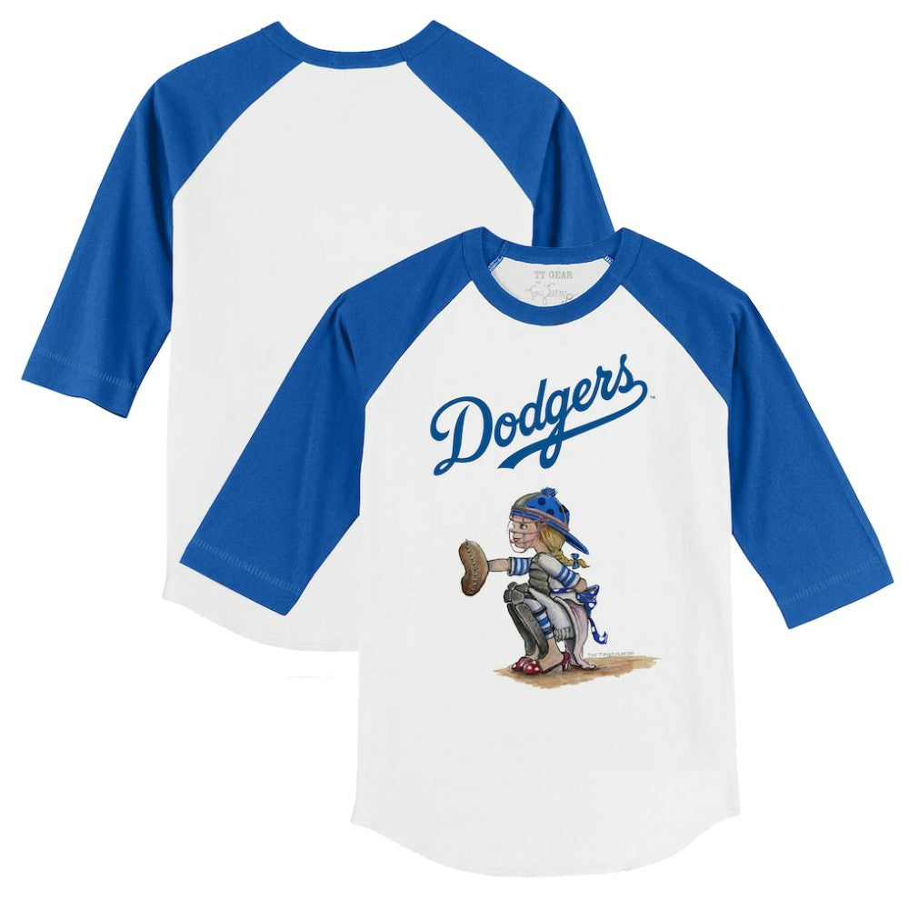 Los Angeles Dodgers Tiny Turnip Youth Kate 3/4-Sleeve Raglan T-Shirt | MLB Outlet