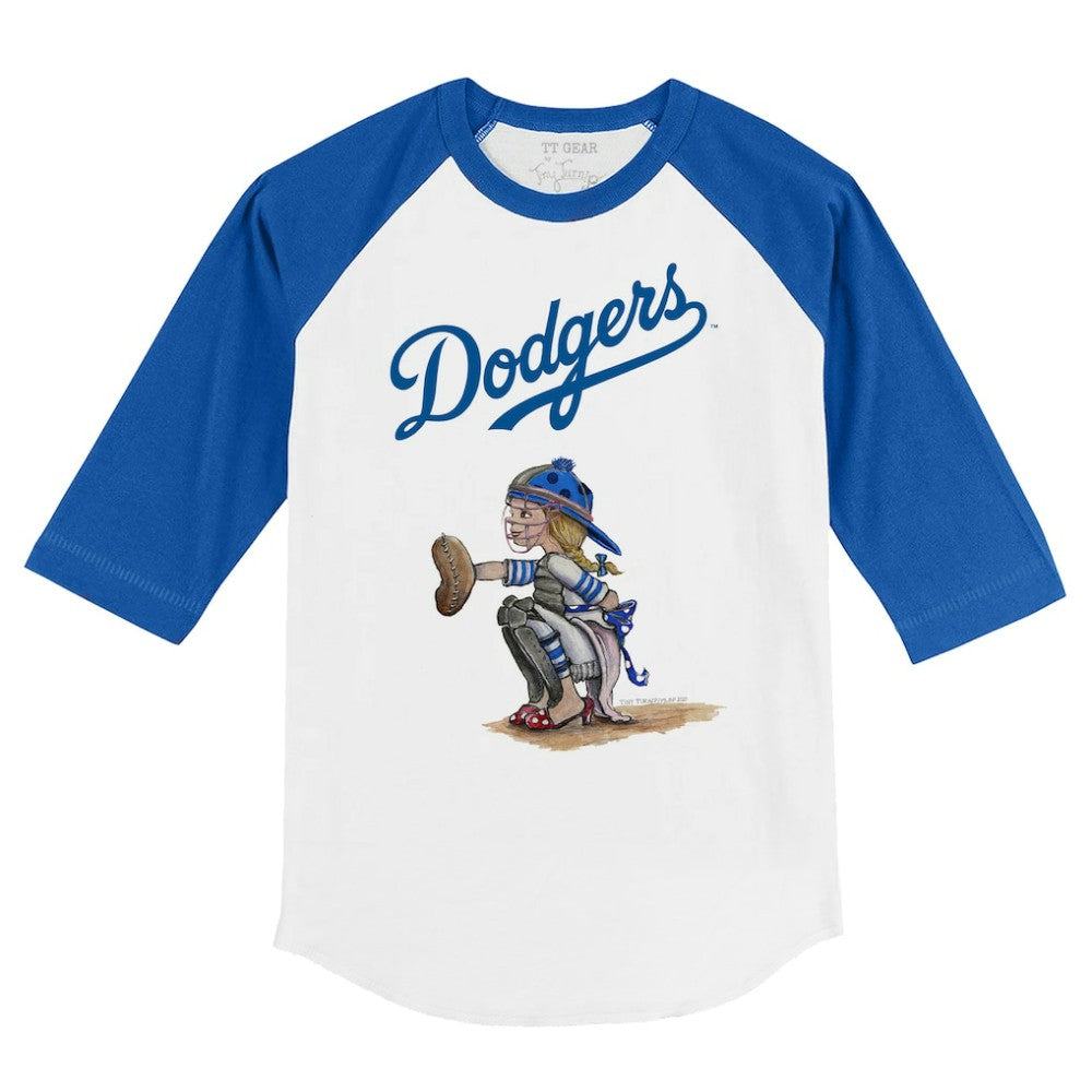 Los Angeles Dodgers Tiny Turnip Youth Kate 3/4-Sleeve Raglan T-Shirt | MLB Outlet