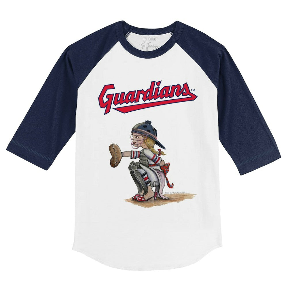 Cleveland Guardians Tiny Turnip Youth Kate 3/4-Sleeve Raglan T-Shirt | MLB Discount
