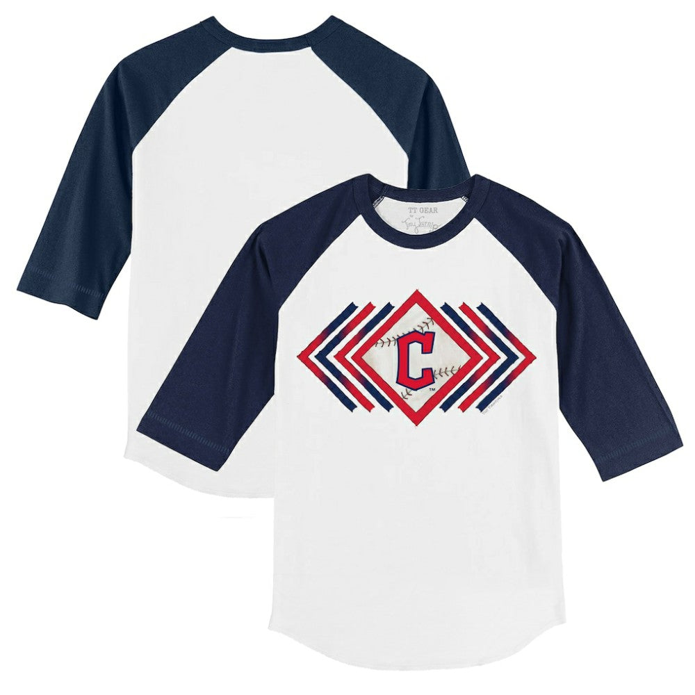 Cleveland Guardians Tiny Turnip Youth Prism Arrows 3/4-Sleeve Raglan T-Shirt | MLB On Sale