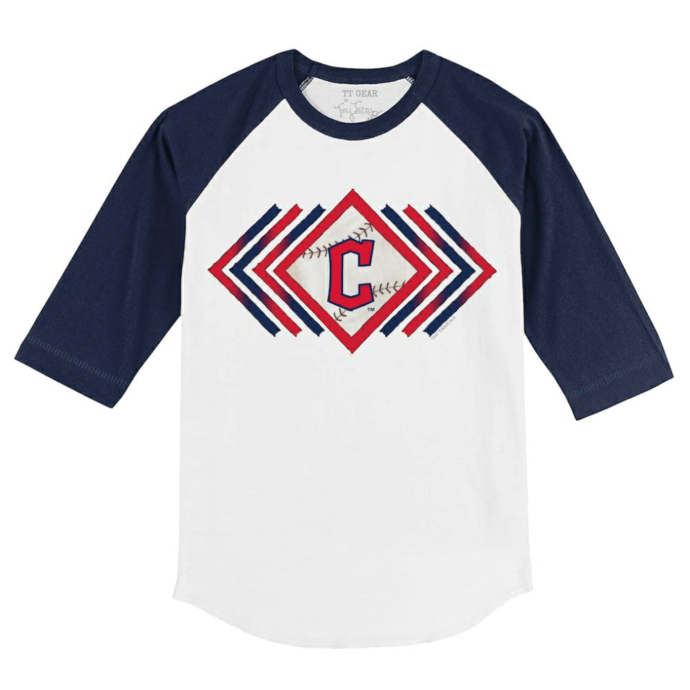 Cleveland Guardians Tiny Turnip Youth Prism Arrows 3/4-Sleeve Raglan T-Shirt | MLB On Sale
