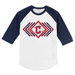 Cleveland Guardians Tiny Turnip Youth Prism Arrows 3/4-Sleeve Raglan T-Shirt | MLB On Sale