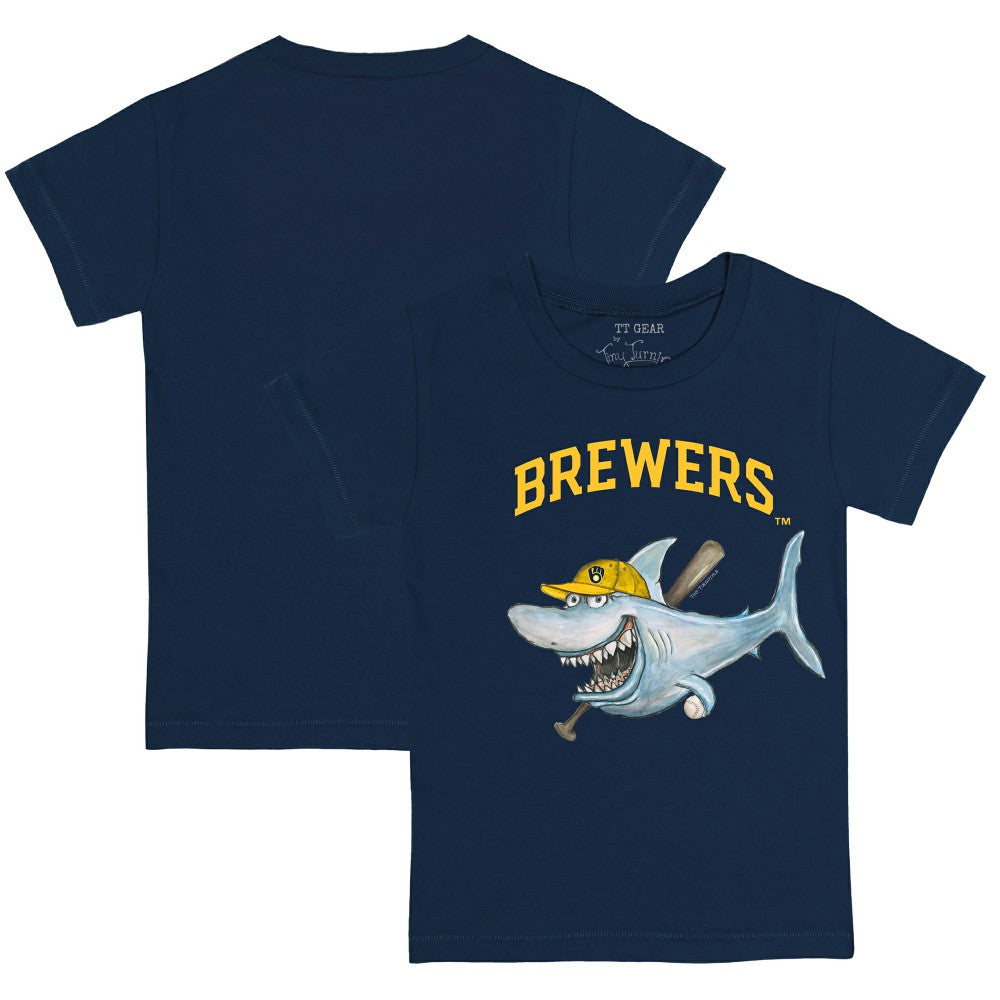 Milwaukee Brewers Tiny Turnip Youth Shark T-Shirt | MLB New